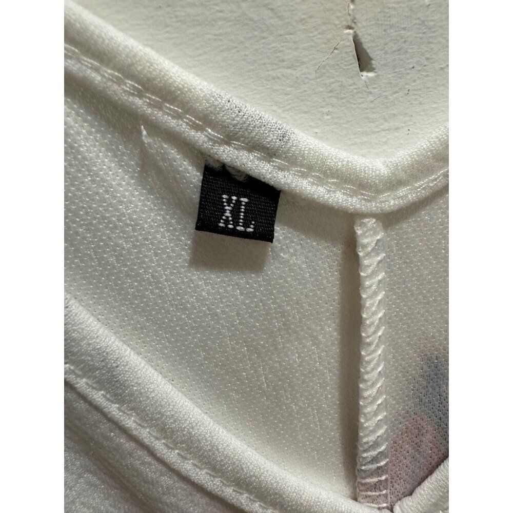 White Floral Tank Mini Dress Fringe Hem Women XL - Picture 2 of 7